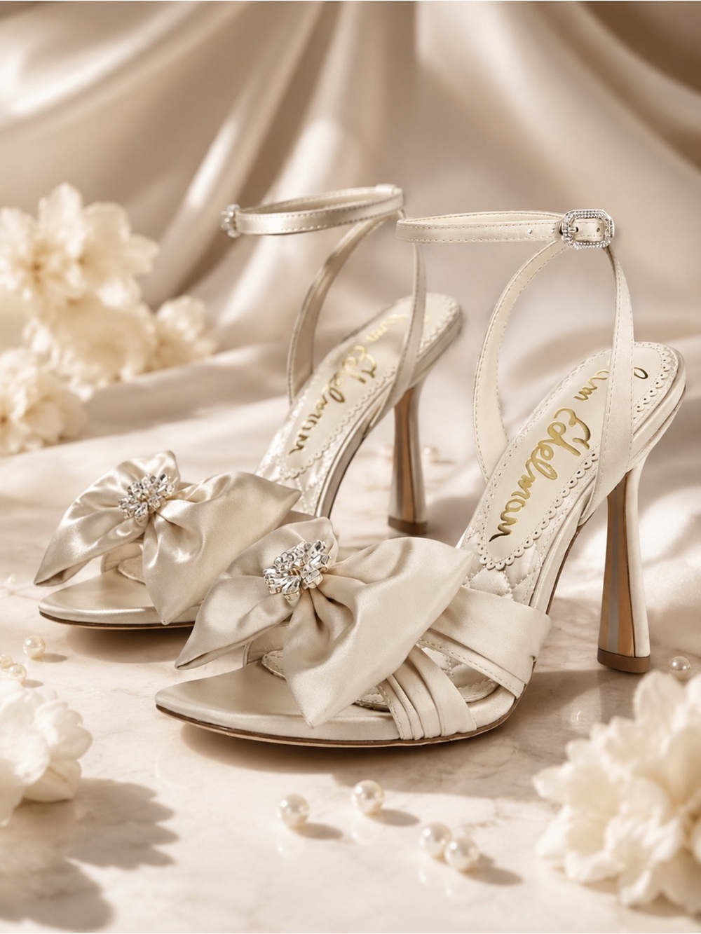 Sam Edelman Lexi Modern Ivory Stiletto Heel Sandals Size 7.5